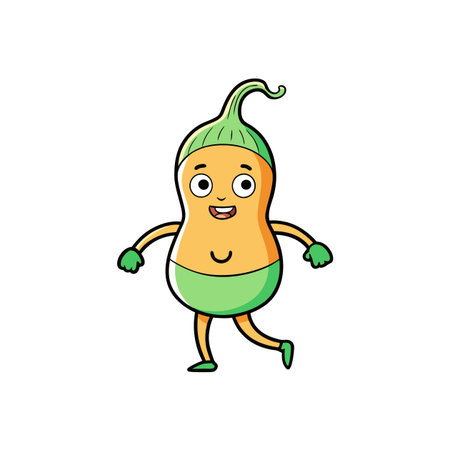 Warm Butternut Squash Vegetable Tai Chi Illustrationのイラスト素材