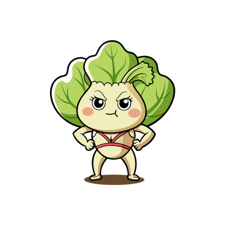 Charming Bok Choy Illustration for Healthy Cookingのイラスト素材