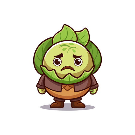 Unique Bloated Cabbage Vegetable Concert Artのイラスト素材