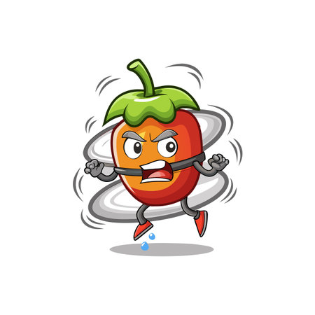 Worn Bell Pepper Vegetable Mixing Illustrationのイラスト素材