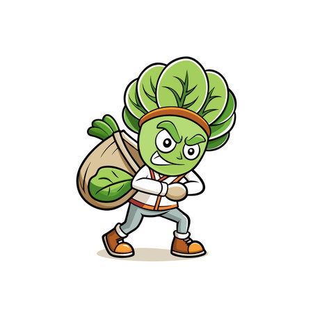 Illustration of Shocked Bok Choy in Cardのイラスト素材