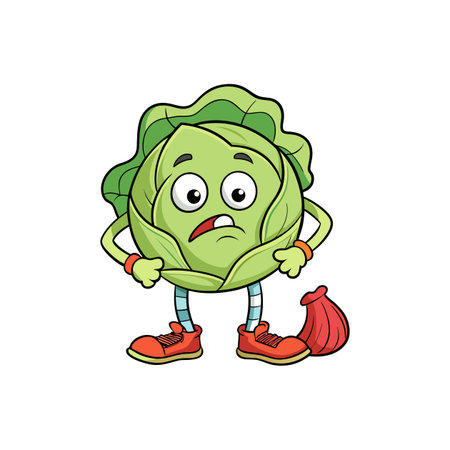 Vibrant Cabbage Artwork for Healthy Cookingのイラスト素材