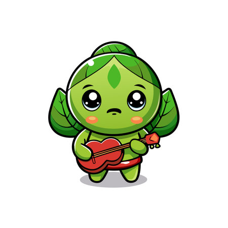 Illustration of Feverish Brussels Sprouts with Guitarのイラスト素材