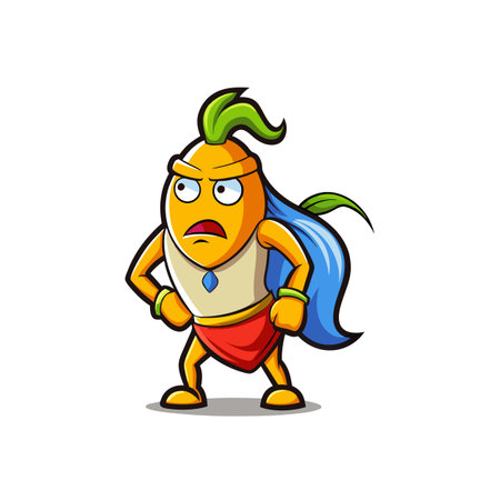 Unique Distressed Bell Pepper Vegetable Artのイラスト素材