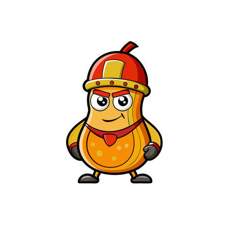 Butternut Squash Vegetable Character Zoo Artのイラスト素材