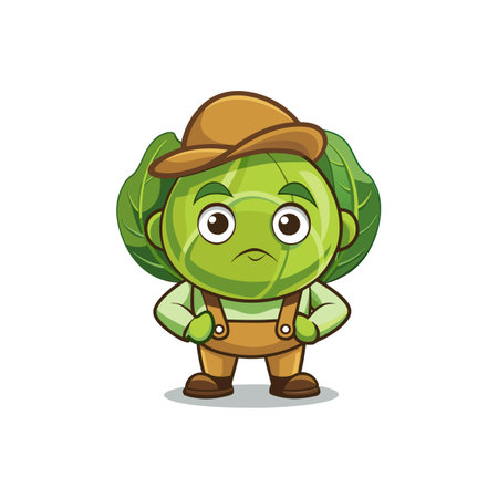 Dynamic Brussels Sprouts Illustration for Foraging Funのイラスト素材