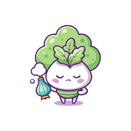 Creative Sleepy Bok Choy Vegetable Designのイラスト素材