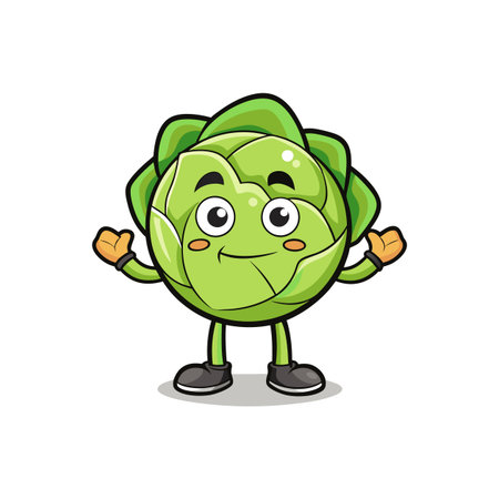 Charming Brussels Sprouts Illustration for Healthy Cookingのイラスト素材