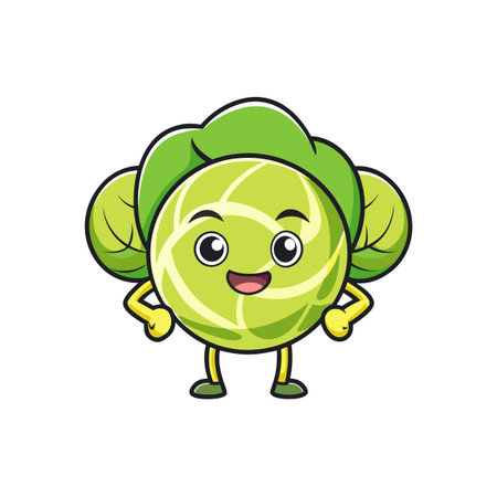 Creative Energized Brussels Sprouts Vegetable Designのイラスト素材
