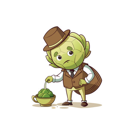 Artistic Brussels Sprouts in Still Yoga Sceneのイラスト素材