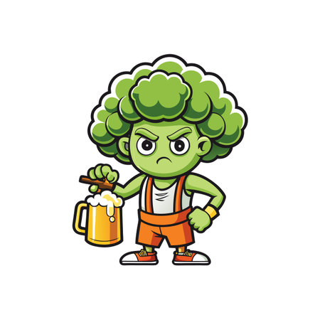 Dynamic Broccoli Illustration for Culinary Adventuresのイラスト素材