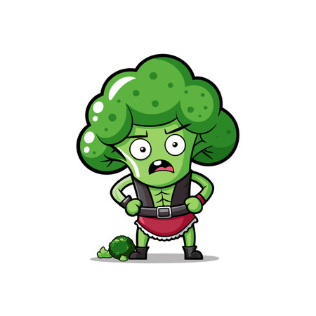 Suffering Broccoli Vegetable Leatherworking Illustrationのイラスト素材