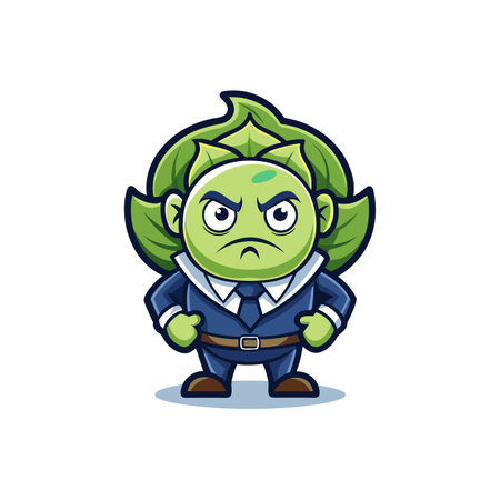 Brussels Sprouts Vegetable Character Short of Breath Artのイラスト素材