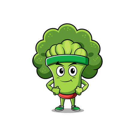 Unique Active Broccoli Vegetable Artのイラスト素材