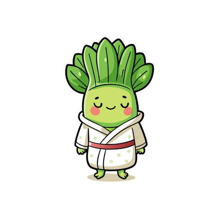 Creative Diseased Bok Choy Vegetable Designのイラスト素材