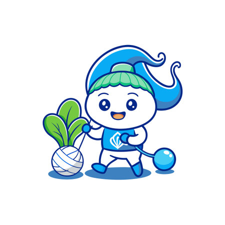 Bok Choy in Creative Knitting Artのイラスト素材