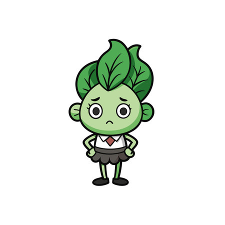 Incapacitated Bok Choy with Bird Illustrationのイラスト素材