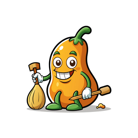 Butternut Squash in Vibrant Artのイラスト素材