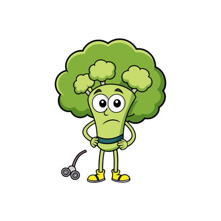 Broccoli Vegetable Character Scuba Artのイラスト素材