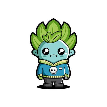 Unique Distressed Bok Choy Vegetable Artのイラスト素材