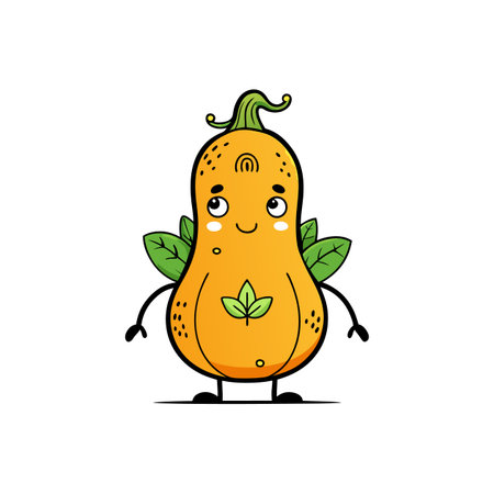 Creative Hungry Butternut Squash Vegetable Yoga Designのイラスト素材