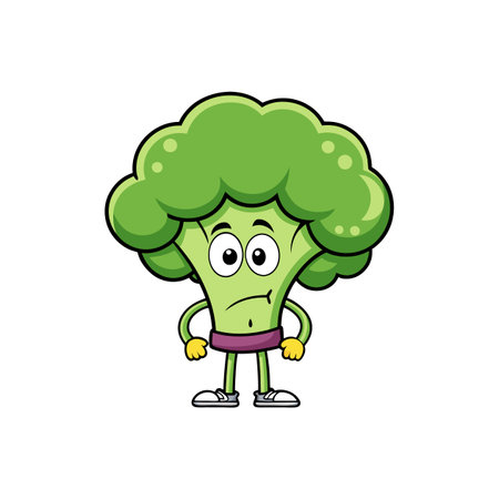 Dizzy Broccoli Vegetable Scuba Diving Illustrationのイラスト素材