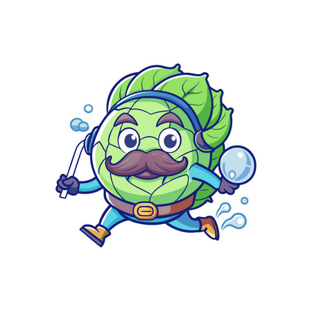 Playful Cabbage Design for Scuba Projectsのイラスト素材
