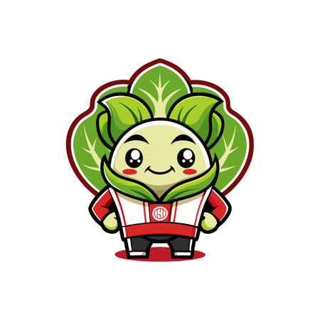 Bok Choy Vegetable Character Designing Artのイラスト素材