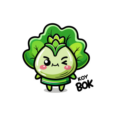 Playful Bok Choy Design for Food Themesのイラスト素材