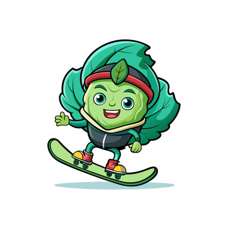 Whimsical Cabbage Artwork for Winter Themesのイラスト素材