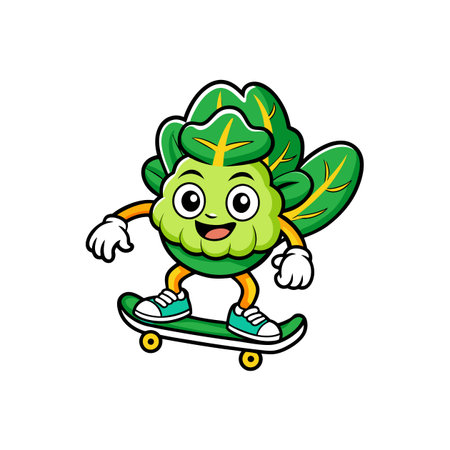 Playful Bok Choy Design for Skateboarding Projectsのイラスト素材