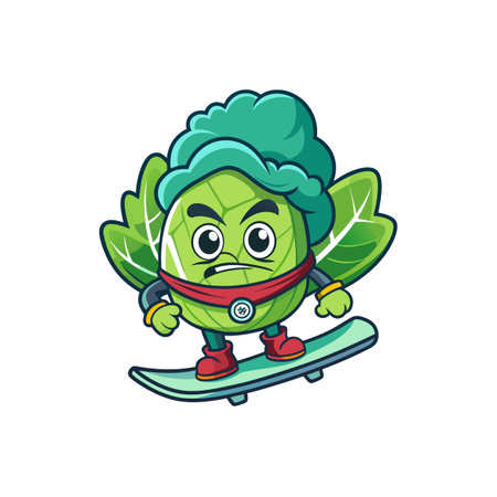 Playful Cabbage Design for Snowboarding Artのイラスト素材