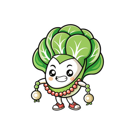 Unique Bok Choy Sketch for Creative Thrift Artのイラスト素材