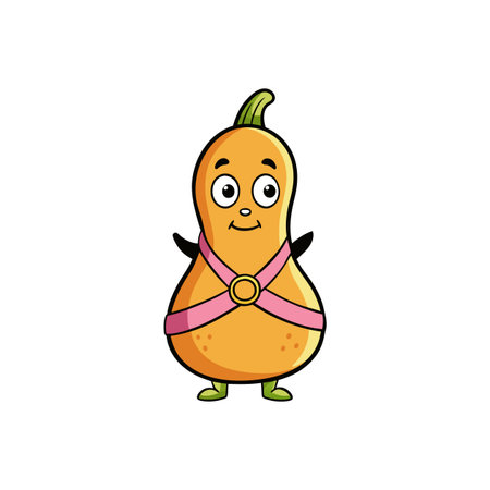 Butternut Squash in Distressed Stateのイラスト素材