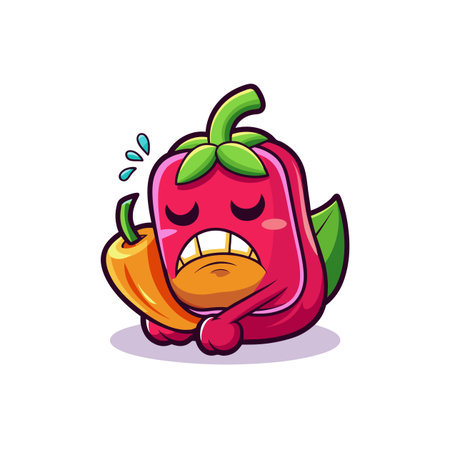 Playful Bell Pepper Design for Sleepy Projectsのイラスト素材