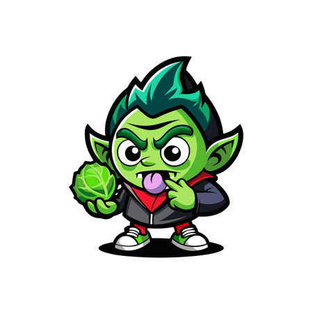 Whimsical Brussels Sprouts Artwork for Winter Themesのイラスト素材