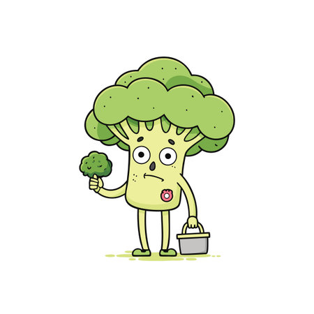 Whimsical Broccoli Artwork for Crafting Themesのイラスト素材