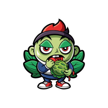 Playful Brussels Sprouts Design for Winter Projectsのイラスト素材