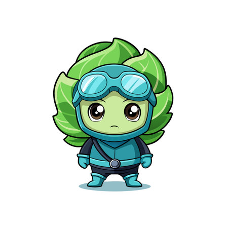 Cabbage in Lively Scuba Artのイラスト素材