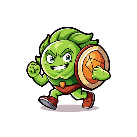 Cabbage Jogging in Artistic Styleのイラスト素材