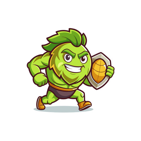 Muscular Cabbage Jogging Illustrationのイラスト素材