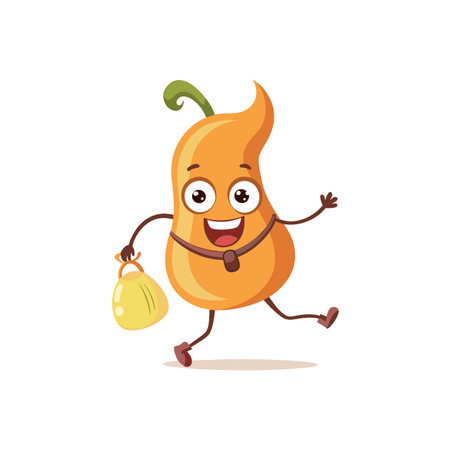 Artistic Butternut Squash in Flightのイラスト素材