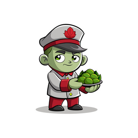 Revitalized Brussels Sprouts in Rolling Sceneのイラスト素材