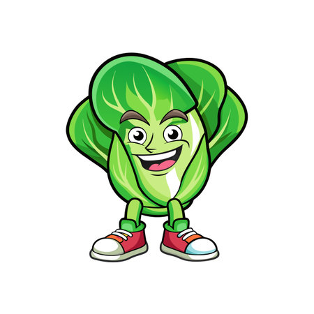 Creative Bok Choy Vegetable Painting Nails Illustrationのイラスト素材