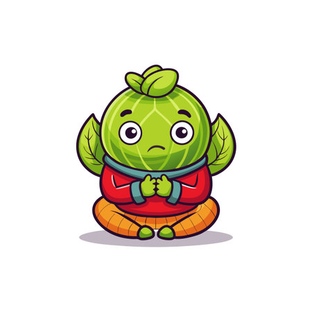 Short of Breath Brussels Sprouts Vegetable Illustrationのイラスト素材