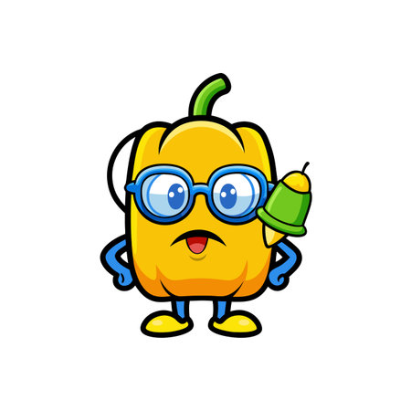 Bell Pepper Vegetable Character Collecting Artのイラスト素材