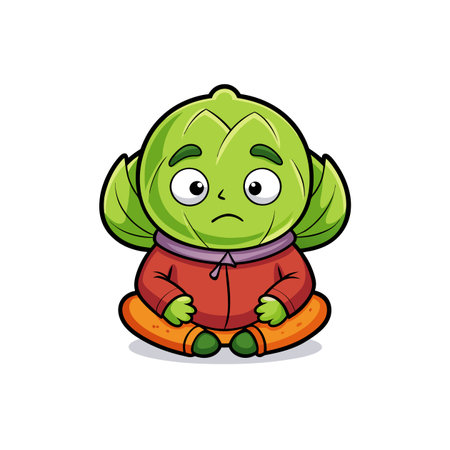 Creative Short of Breath Brussels Sprouts Vegetable Designのイラスト素材
