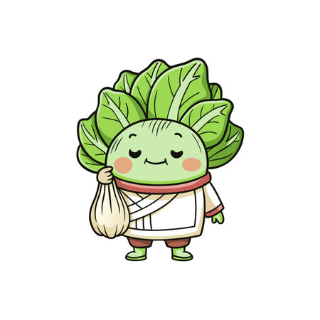 Diseased Bok Choy Vegetable Quilting Illustrationのイラスト素材