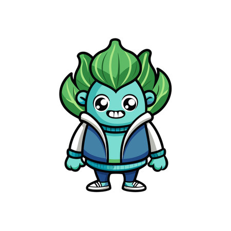 Creative Distressed Bok Choy Vegetable Designのイラスト素材