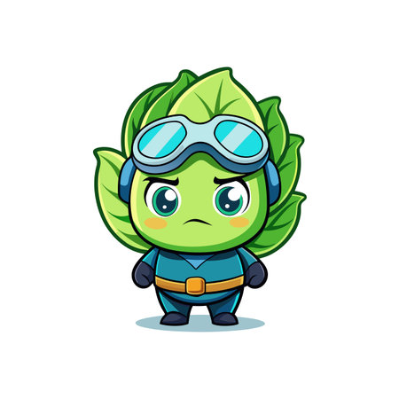 Cabbage in Fun Scuba Styleのイラスト素材